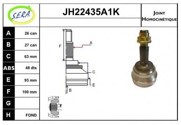 SERA JH22435A1K Шарнірний комплект, приводний вал