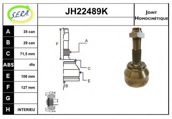 SERA JH22489K Шарнірний комплект, приводний вал