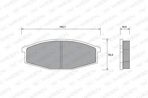 WEEN 20863 Комплект гальмівних колодок, дискове гальмо