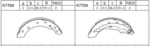ASIMCO K7769 Комплект гальмівних колодок