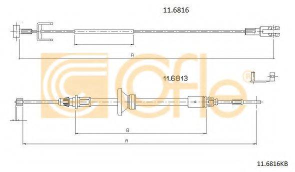 COFLE 116816KB Трос, стоянкова гальмівна система