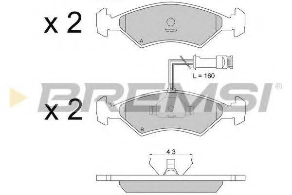 BREMSI BP2163 Комплект гальмівних колодок, дискове гальмо