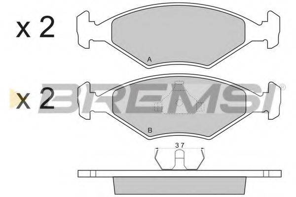 BREMSI BP2822 Комплект гальмівних колодок, дискове гальмо