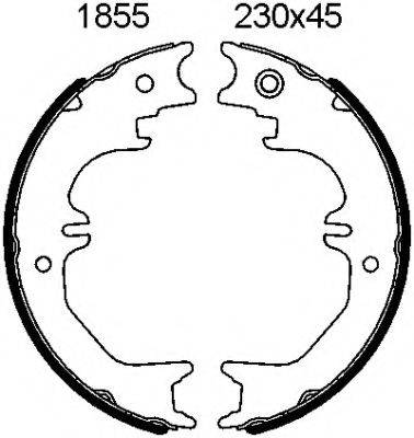 BSF 01855 Комплект гальмівних колодок, стоянкова гальмівна система