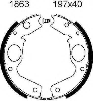 BSF 1863 Комплект гальмівних колодок, стоянкова гальмівна система