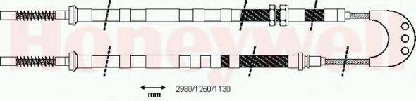 BENDIX 431228B Трос, стоянкова гальмівна система