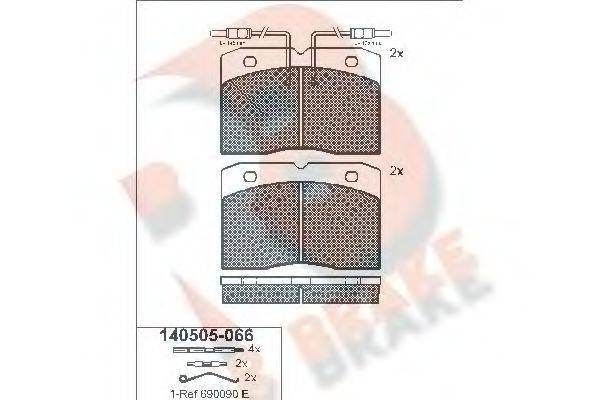 R BRAKE RB0505066 Комплект гальмівних колодок, дискове гальмо