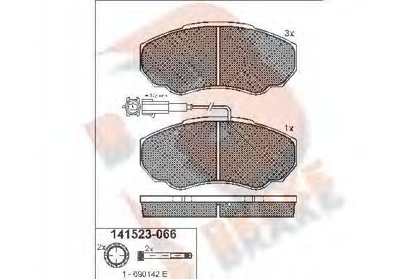 R BRAKE RB1523 Комплект гальмівних колодок, дискове гальмо