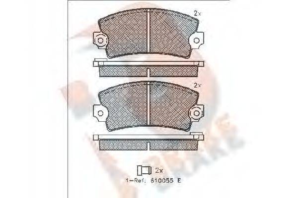 R BRAKE RB0102 Комплект гальмівних колодок, дискове гальмо
