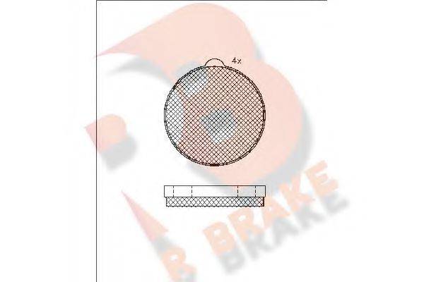 R BRAKE RB0245 Комплект гальмівних колодок, дискове гальмо