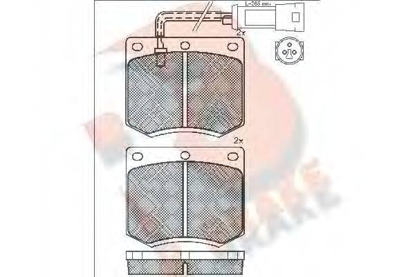 R BRAKE RB0402 Комплект гальмівних колодок, дискове гальмо