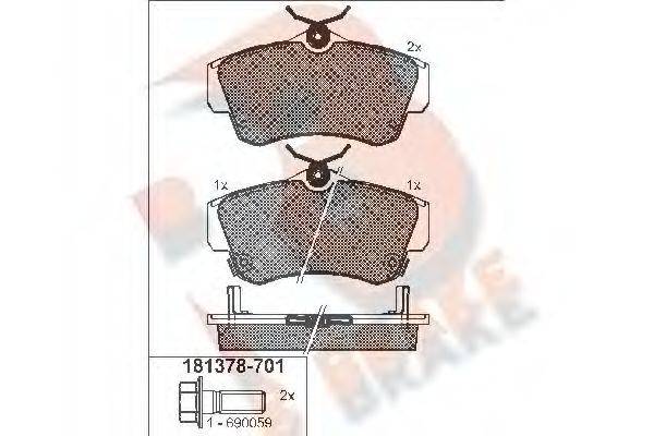 Комплект гальмівних колодок, дискове гальмо R BRAKE RB1378-701