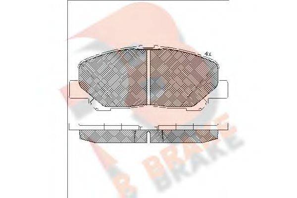 R BRAKE RB1897 Комплект гальмівних колодок, дискове гальмо