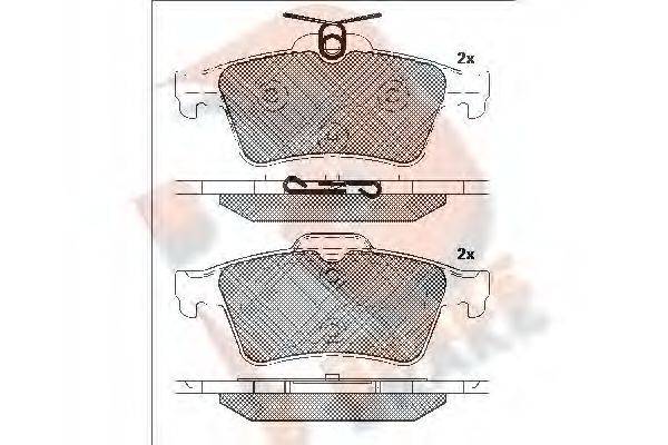 R BRAKE RB2013 Комплект гальмівних колодок, дискове гальмо