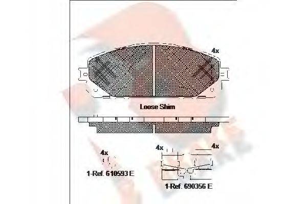 R BRAKE 22070 Комплект гальмівних колодок, дискове гальмо