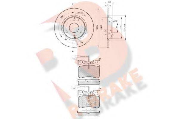 R BRAKE 3R07887199 Комплект гальм, дисковий гальмівний механізм
