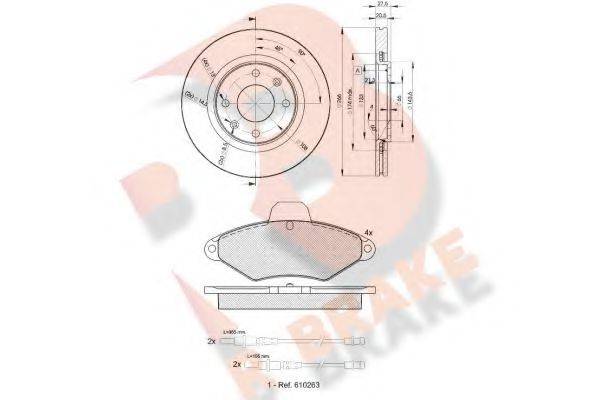 R BRAKE 3R09204697 Комплект гальм, дисковий гальмівний механізм