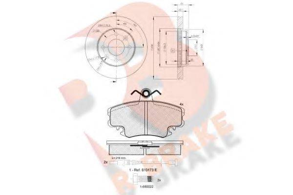 R BRAKE 3R09936572 Комплект гальм, дисковий гальмівний механізм
