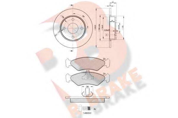 R BRAKE 3R11431063 Комплект гальм, дисковий гальмівний механізм