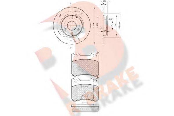 R BRAKE 3R11507199 Комплект гальм, дисковий гальмівний механізм