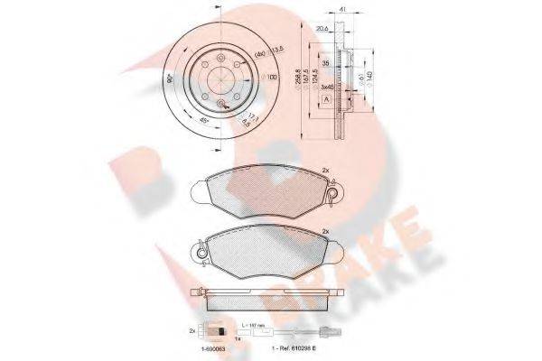 R BRAKE 21981 Комплект гальм, дисковий гальмівний механізм
