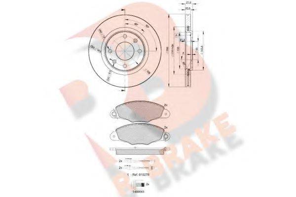 R BRAKE 23135 Комплект гальм, дисковий гальмівний механізм