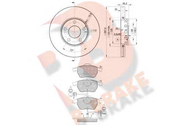 R BRAKE 21938 Комплект гальм, дисковий гальмівний механізм
