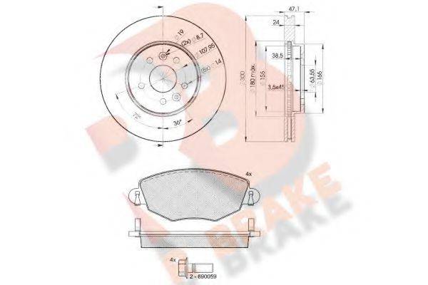 R BRAKE 23279 Комплект гальм, дисковий гальмівний механізм