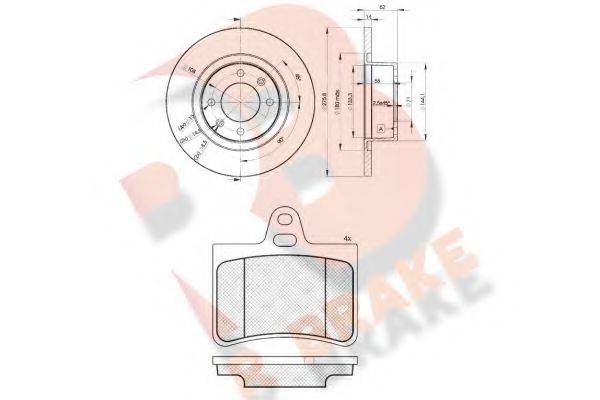 R BRAKE 23305 Комплект гальм, дисковий гальмівний механізм