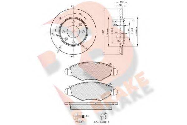 R BRAKE 3R14394694 Комплект гальм, дисковий гальмівний механізм