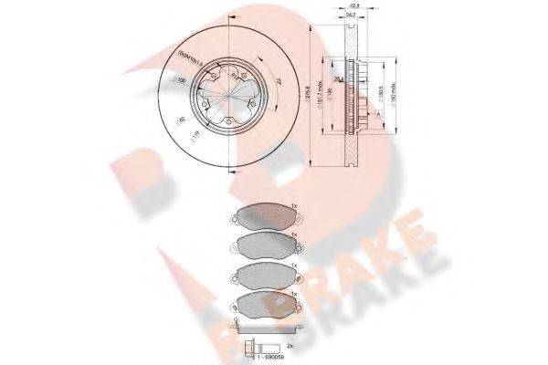 R BRAKE 23434 Комплект гальм, дисковий гальмівний механізм