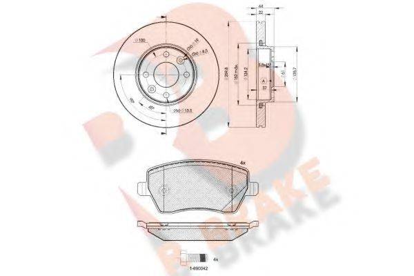 R BRAKE 3R15347795 Комплект гальм, дисковий гальмівний механізм