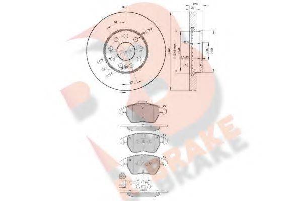 R BRAKE 3R15675615 Комплект гальм, дисковий гальмівний механізм