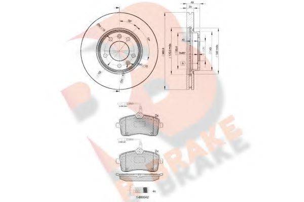 R BRAKE 3R16564685 Комплект гальм, дисковий гальмівний механізм