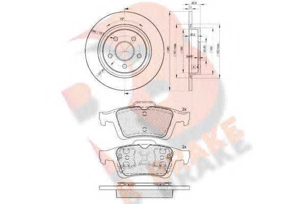 R BRAKE 3R17433962 Комплект гальм, дисковий гальмівний механізм