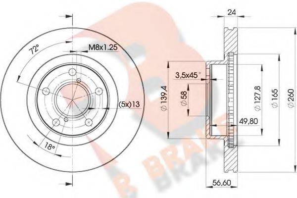 R BRAKE 78RBD20031 гальмівний диск