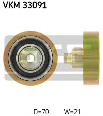 SKF VKM33091 Паразитний / провідний ролик, полікліновий ремінь