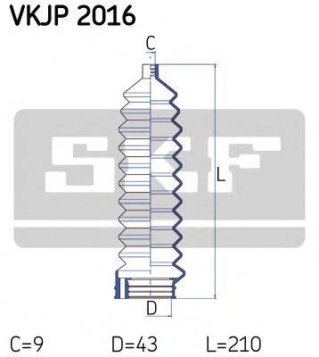 SKF VKJP2016 Комплект пильника, рульове керування