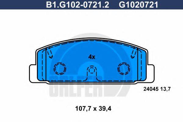 GALFER B1G10207212 Комплект гальмівних колодок, дискове гальмо