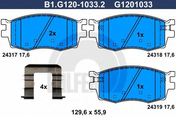 GALFER B1G12010332 Комплект гальмівних колодок, дискове гальмо