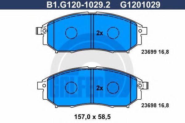 GALFER B1G12010292 Комплект гальмівних колодок, дискове гальмо