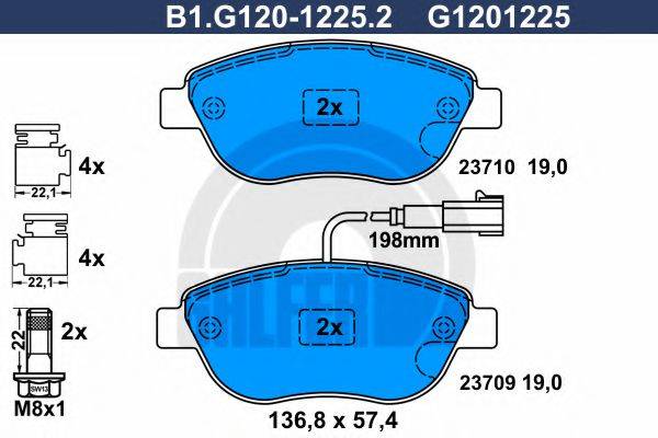 GALFER B1G12012252 Комплект гальмівних колодок, дискове гальмо