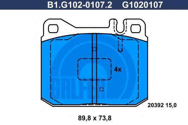 GALFER B1G10201072 Комплект гальмівних колодок, дискове гальмо