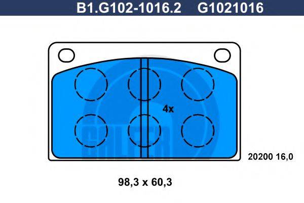 GALFER B1G10210162 Комплект гальмівних колодок, дискове гальмо