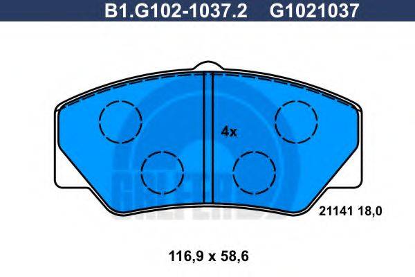 GALFER 21141 Комплект гальмівних колодок, дискове гальмо