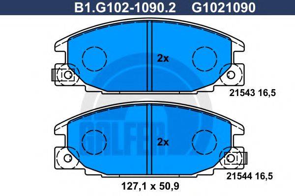 GALFER B1G10210902 Комплект гальмівних колодок, дискове гальмо