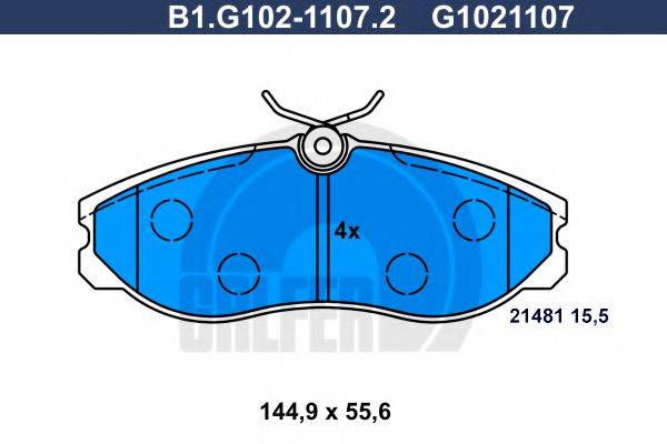 GALFER B1G10211072 Комплект гальмівних колодок, дискове гальмо