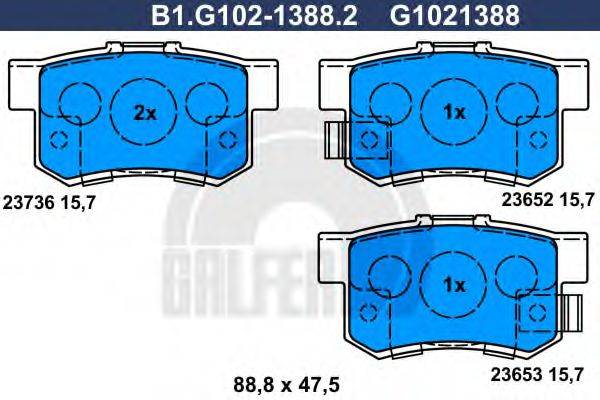 GALFER B1G10213882 Комплект гальмівних колодок, дискове гальмо
