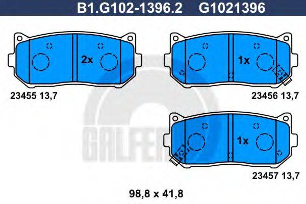 GALFER 23457 Комплект гальмівних колодок, дискове гальмо