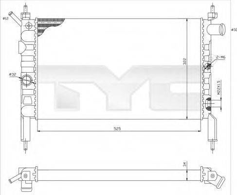 TYC 7250018 Радіатор, охолодження двигуна
